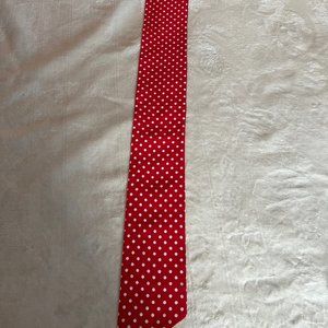 Ladies headband (or belt). Cotton Red with white polka dots. 40" x 5"